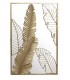 Garpe Μεταλλικός Καθρέφτης με διακοσμητικά φύλλα χρυσός 71x3x107 εκ.
