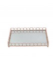 Espiel ΔΙΣΚΟΣ με καθρέφτη με μεταλλική διακόσμηση ορθογώνιο χρυσό 45x30x5.5εκ.
