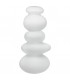 Espiel NUDE CAIRIN Κηροπήγιο γυάλινο με κυκλικά σχήματα λευκό 34x14.4εκ.