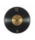 ILIADIS "Δίσκος Βινυλίου" Γυάλινο Ρολόι Τοίχου Μαύρο-Χρυσό 50x50x3εκ.