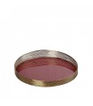 ESPIEL Διακοσμητικός Δίσκος Στρογγυλός Μεταλλικός ροζ σκούρο-χρυσό 35εκ.