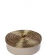 Espiel Διακοσμητικό μπωλ με καπάκι Μεταλλικό Μπεζ - Χρυσό 16.5x16.5cm