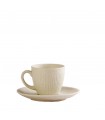 Espiel Φλυτζάνι και πιατάκι espresso λευκό ματ stoneware 6τμχ 80ml