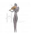 Dermitzakis Διακοσμητικό Τοίχου Μουσικός με βιολί Μεταλλικό ασημί-χρσυό 18x54εκ.